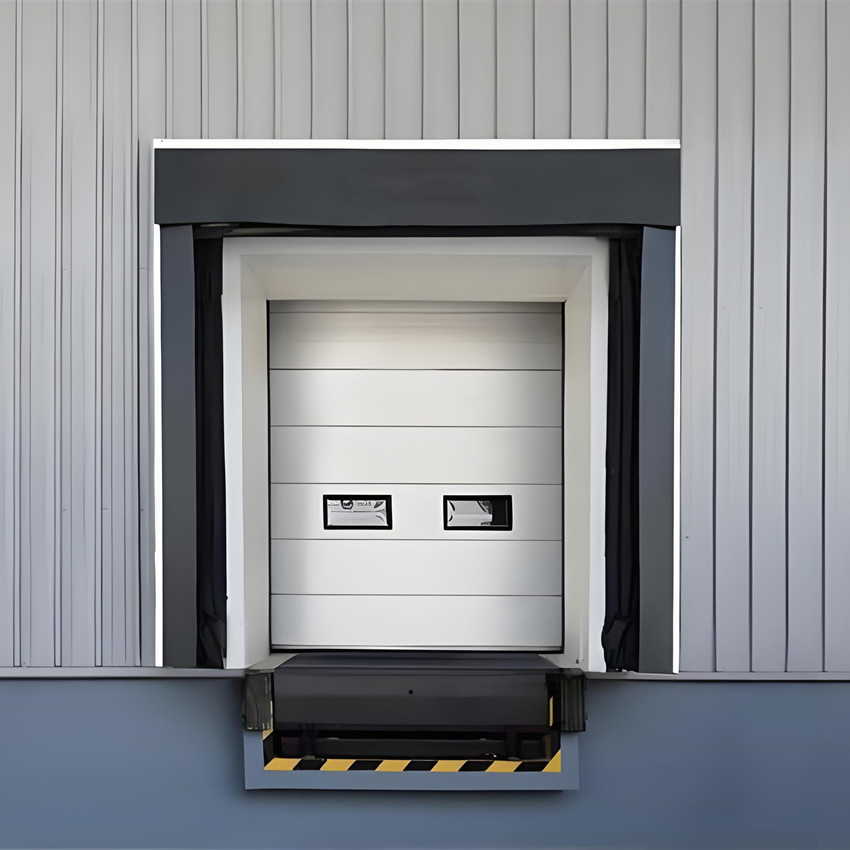 Loading dock door at logistics warehouse